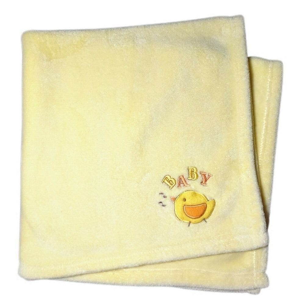 BUSTER BROWN Yellow Fleece DUCK Baby Blanket Security 30x32 Unisex Soft EUC